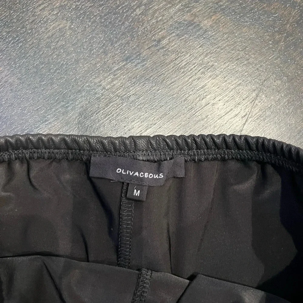 Olivaceous faux leather